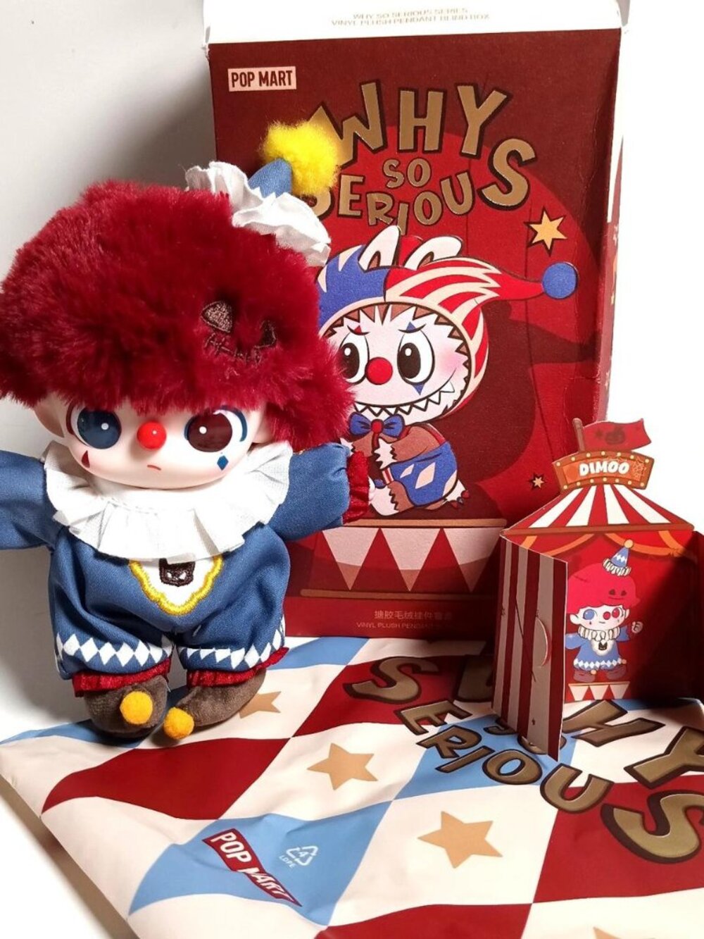 Pop Mart Dimoo Flame Clown Plush Pendant Why So Serious Series Confirmed